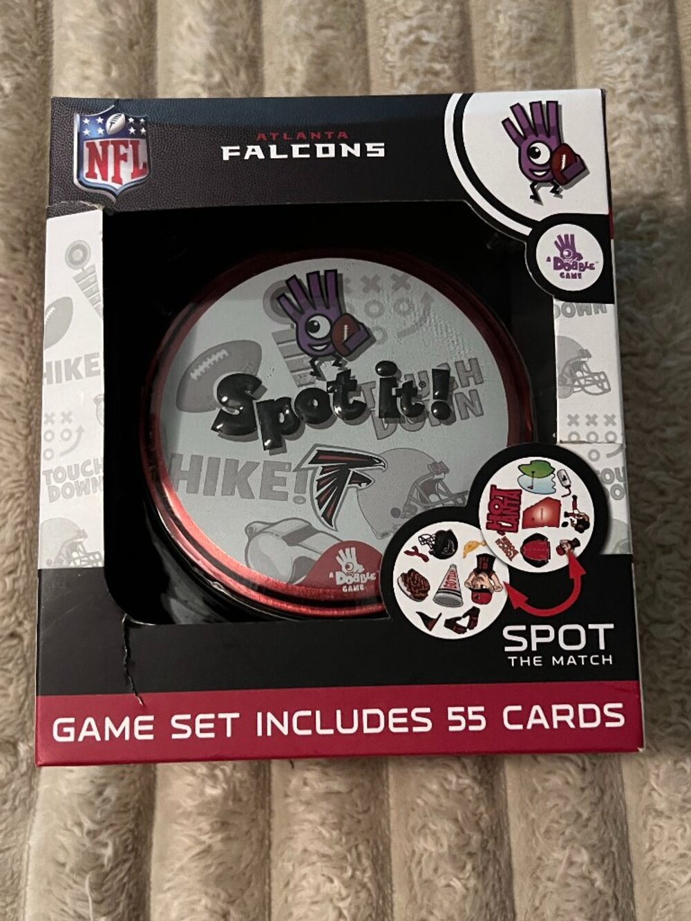 NFL ATLANTA FALCONS SPOT IT! MATCH GAME-MASTER PIECES GAME DAY-NEW IN BOX!